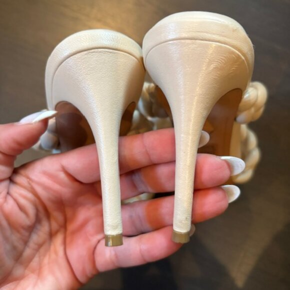 Alexandre Birman Carlotta Braided Leather Sandals Size 7-7.5 Eggshell (OffWhite) - Picture 5 of 6